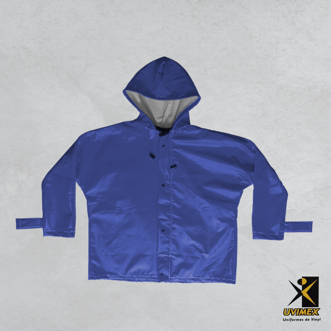 Chamarra de Vinyl afelpado Color Azul
