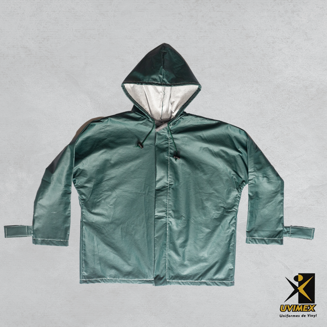 Chamarra de Vinyl afelpado Color Verde