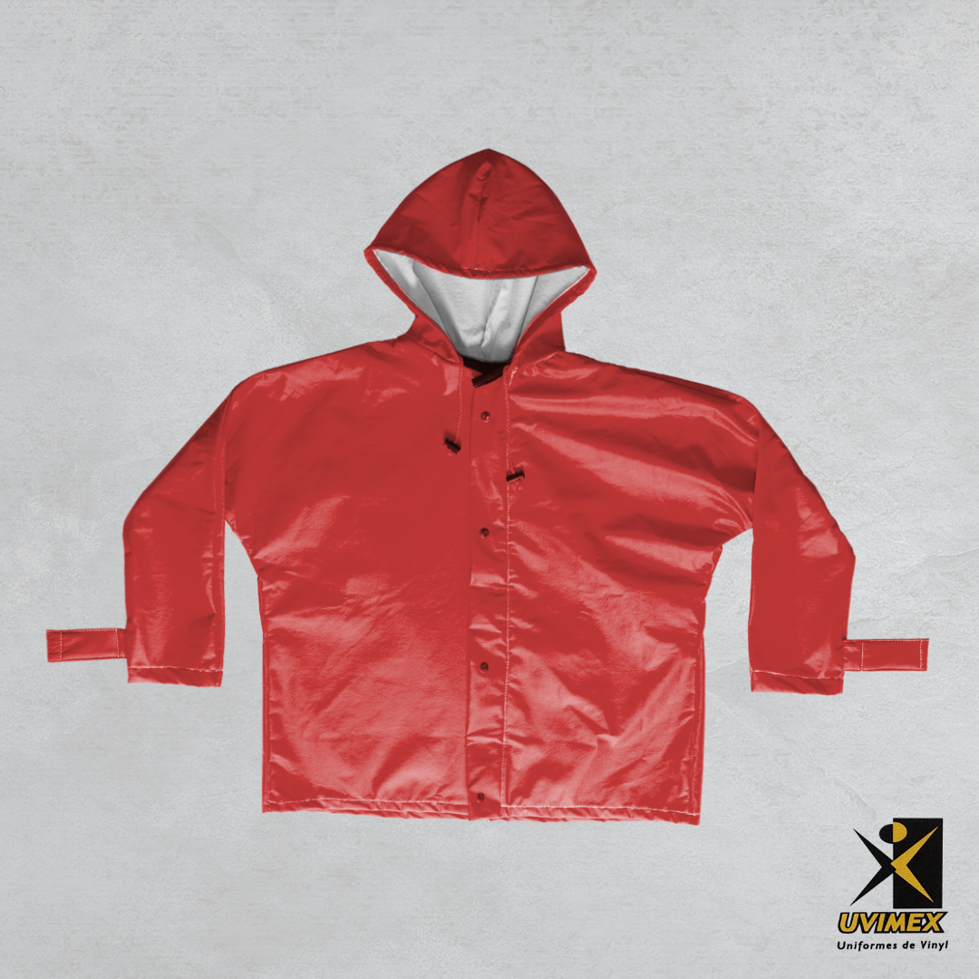 Chamarra de Vinyl afelpado Color Roja