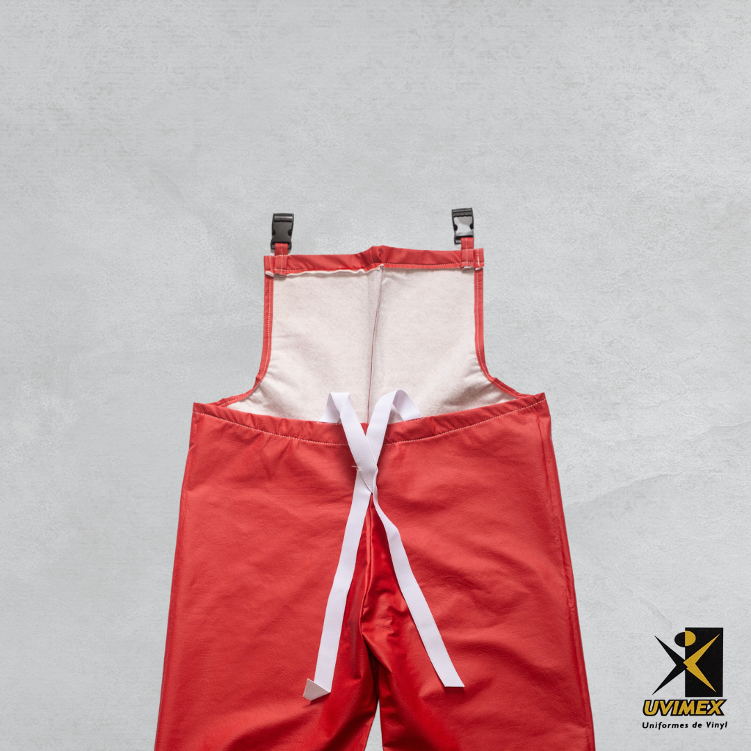 Pantalón de vinyl con peto Color Rojo