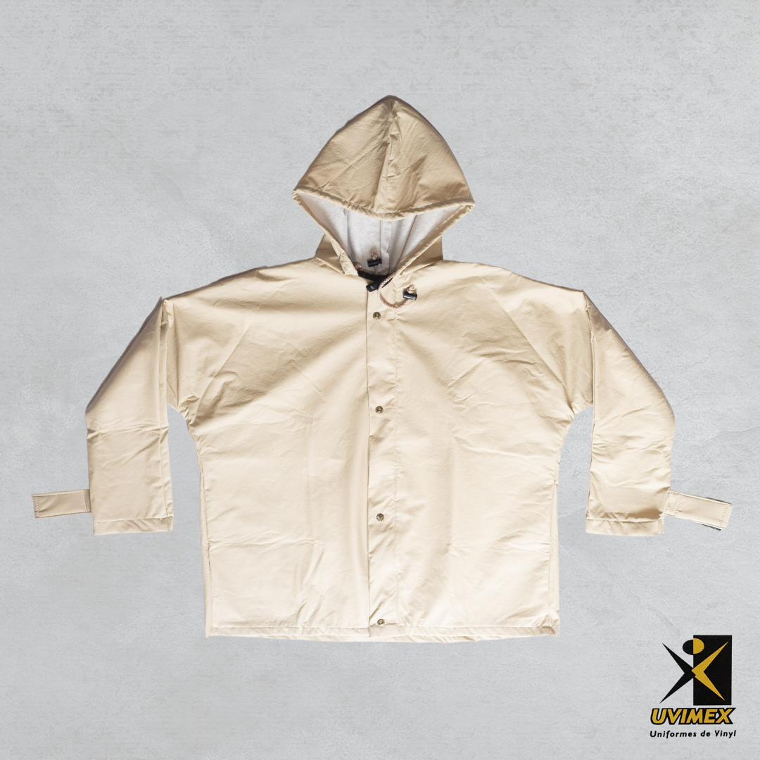 Chamarra de Vinyl afelpado Color Beige
