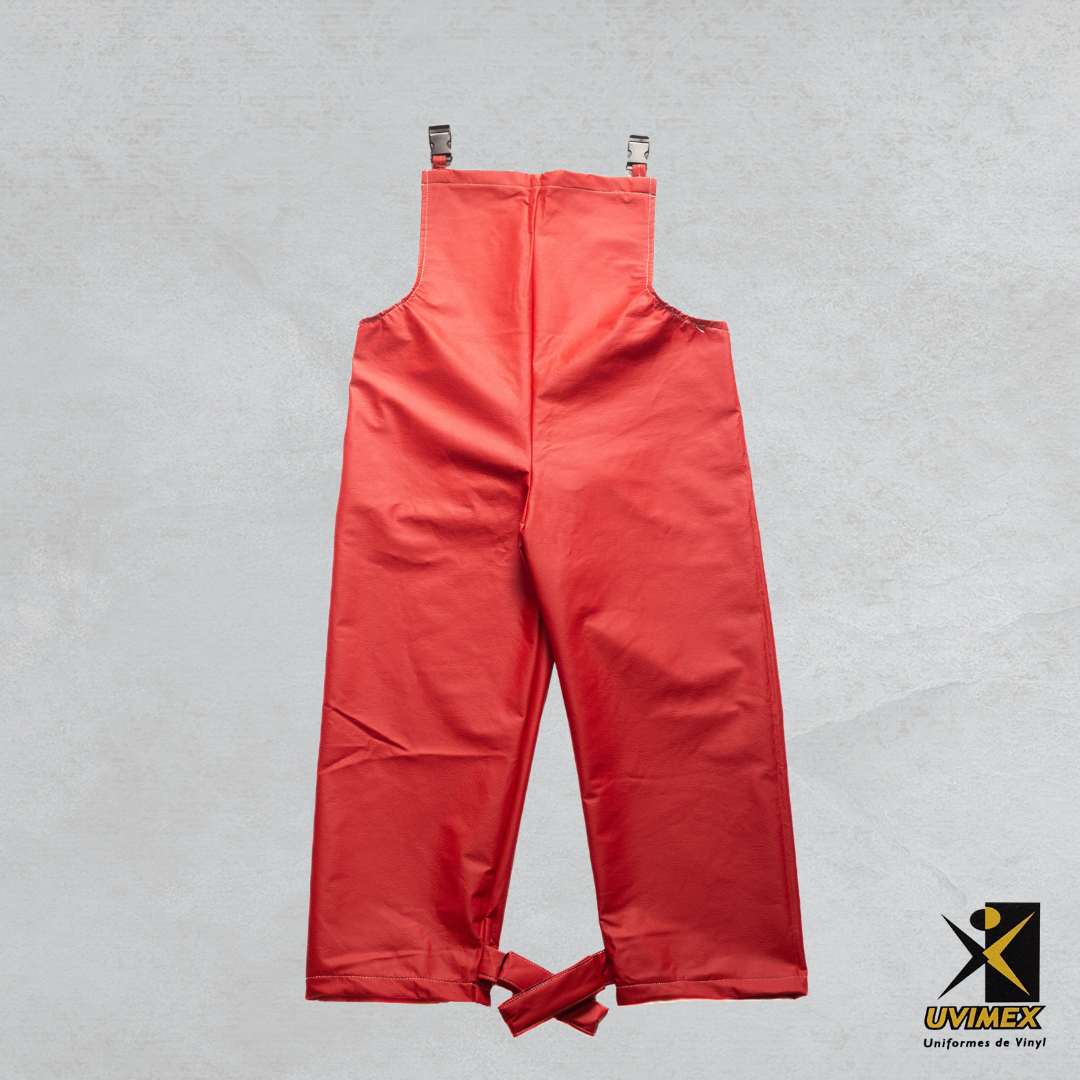 Pantalón de vinyl con peto Color Rojo