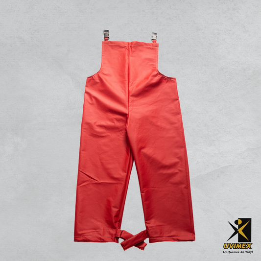 Pantalón de vinyl con peto Color Rojo